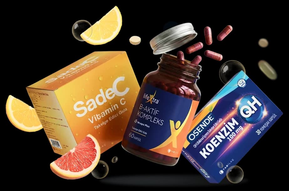 TAB İlaç ürünlerinden bir seçki: SadeC Vitamin C, LifeXtra B-Aktif Kompleks ve Osende Koenzim QH